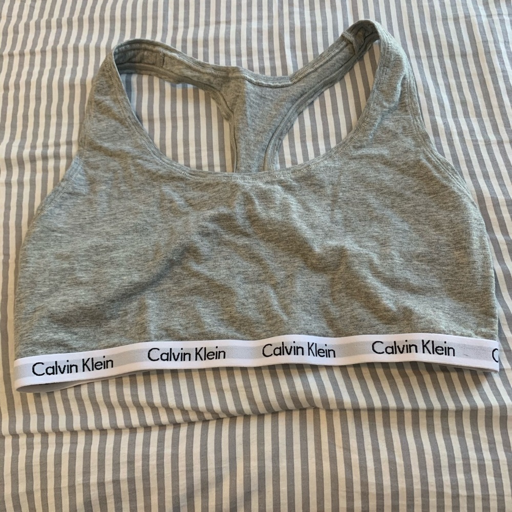 calvin klein grey sports bra